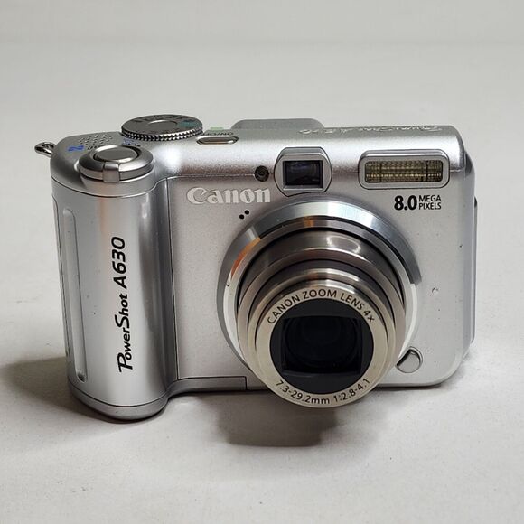 Canon PowerShot A630 8MP Digital Camera Silver 4x Zoom Box Manuals Works Clean - Picture 15 of 16